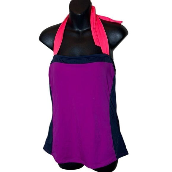 Boden women’s US 14 Santorini colorblock tankini halter swimsuit top - Picture 1 of 4
